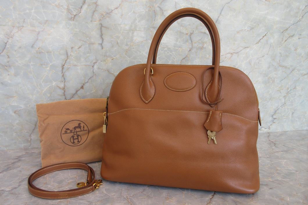HERMES／エルメス ボリード35 クシュベル ゴールド 〇W刻印 ショルダーバッグ 700020226