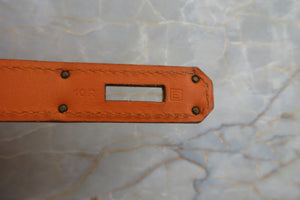 HERMES／エルメス オータクロア32 ボックスカーフ オレンジ □E刻印 ハンドバッグ 700080110