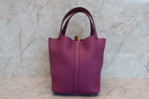 HERMES／エルメス ピコタンロックＭＭ トリヨンクレマンス アネモネ Z刻印 ハンドバッグ 700090006