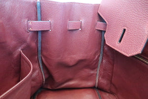 HERMES HAUT A COURROIRE 36 Fjord leather Rouge H □L Engraving Hand bag 600010076