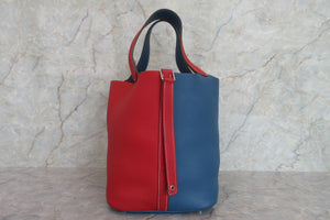 HERMES／エルメス ピコタンロックカザックGM トリヨンクレマンス ルージュカザック/ブルータラサ □P刻印 ハンドバッグ 700090055