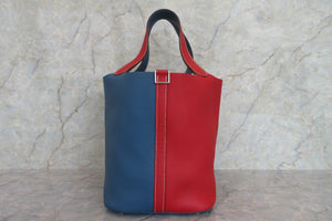 HERMES／エルメス ピコタンロックカザックGM トリヨンクレマンス ルージュカザック/ブルータラサ □P刻印 ハンドバッグ 700090055