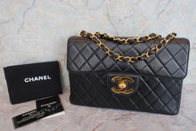 Load image into Gallery viewer, CHANEL Medium Matelasse single flap chain shoulder bag Lambskin Black/Gold hadware Shoulder bag 600090093
