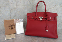 將圖片載入圖庫檢視器 HERMES／エルメス バーキン35 トゴ ルージュガランス □I刻印 ハンドバッグ 700070122
