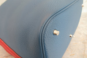 HERMES／エルメス ピコタンロックカザックGM トリヨンクレマンス ルージュカザック/ブルータラサ □P刻印 ハンドバッグ 700090055