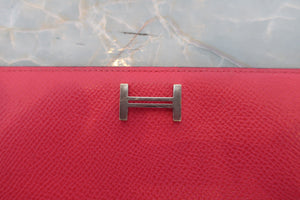 HERMES／エルメス ベアンスフレ ヴォーエプソン ローズエクストリーム D刻印 財布 700060103