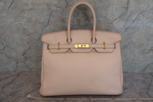 将图片加载到图库查看器，HERMES BIRKIN 35 Clemence leather Beige □E刻印 Hand bag 600080035
