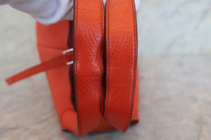 HERMES PICOTIN LOCK MM Clemence leather Orange □M Engraving Hand bag 600040058