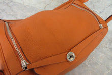 Load image into Gallery viewer, HERMES LINDY 34 Clemence leather Orange □K Engraving Shoulder bag 600110177
