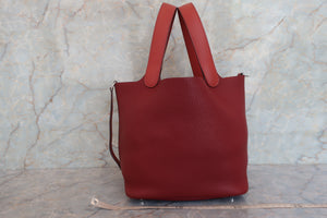 HERMES／エルメス ピコタンロックタッチＭＭ トリヨンクレマンス/ヴォースイフト ルージュアッシュ/ブリック T刻印 ハンドバッグ 700060256