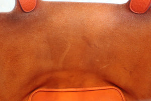 HERMES PICOTIN LOCK MM Clemence leather Orange □M刻印 Hand bag 600040058