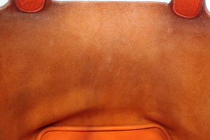 HERMES PICOTIN LOCK MM Clemence leather Orange □M Engraving Hand bag 600040058