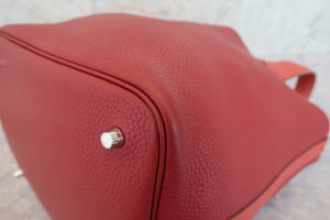 HERMES／エルメス ピコタンロックタッチＭＭ トリヨンクレマンス/ヴォースイフト ルージュアッシュ/ブリック T刻印 ハンドバッグ 700060256