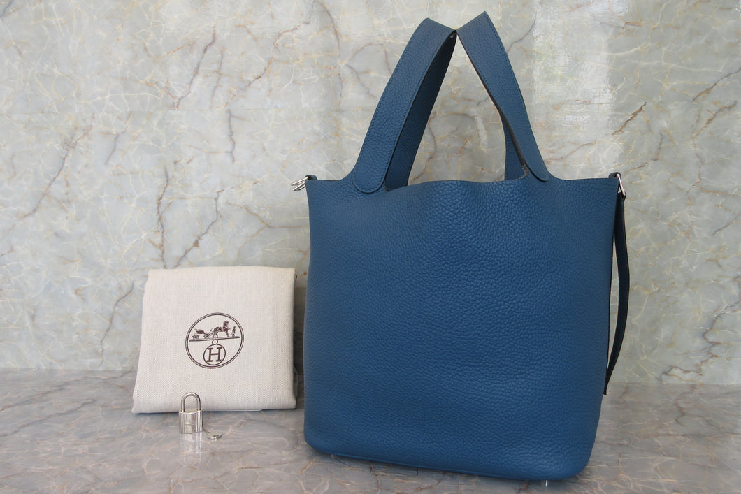 HERMES／エルメス ピコタンロックGM トリヨンクレマンス ブルータラサ □P刻印 ハンドバッグ 700050070