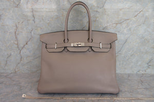 HERMES／エルメス バーキン35 トリヨンクレマンス トゥルティエールグレー □E刻印 ハンドバッグ 700060282