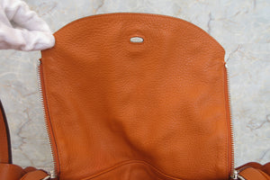 HERMES LINDY 34 Clemence leather Orange □K Engraving Shoulder bag 600110177