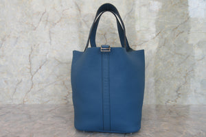 HERMES／エルメス ピコタンロックGM トリヨンクレマンス ブルータラサ □P刻印 ハンドバッグ 700050070
