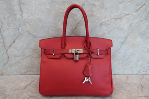 HERMES BIRKIN 30 Epsom leather Rouge □J Engraving Hand bag 700100085