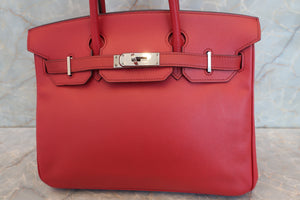 HERMES BIRKIN 30 Epsom leather Rouge □J Engraving Hand bag 700100085