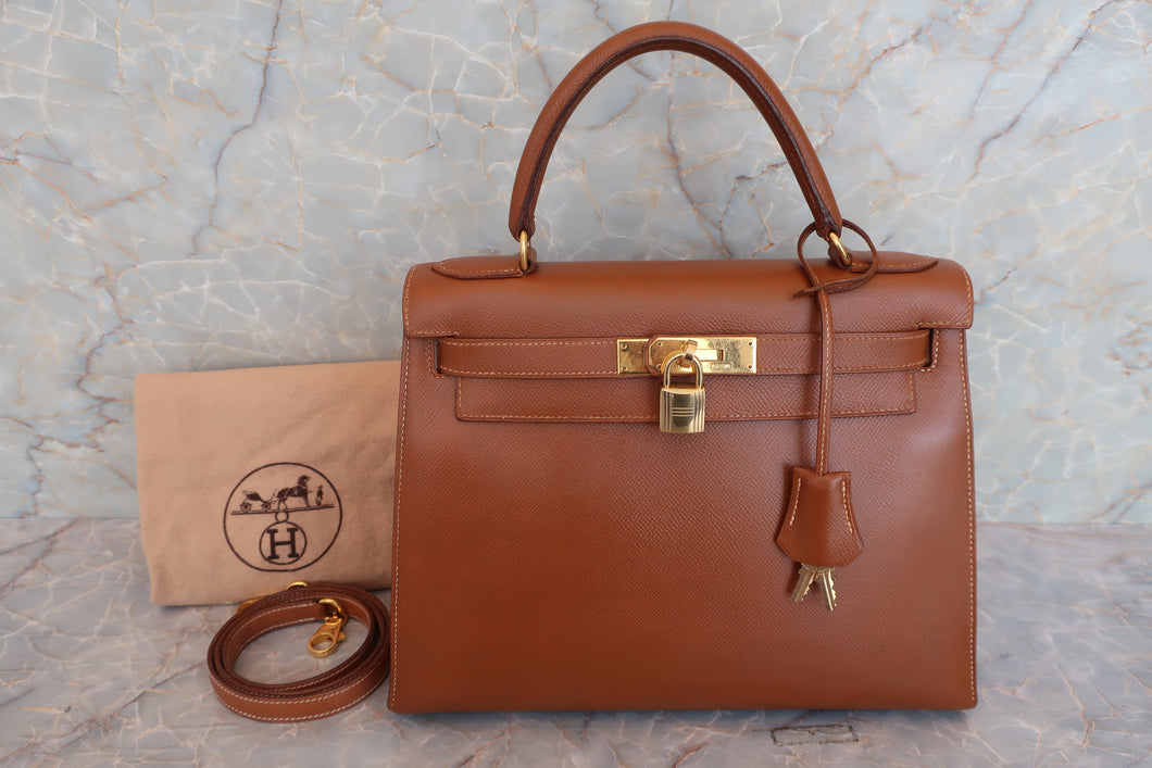 HERMES KELLY 28 Graine Couchevel leather Gold 〇X刻印 Shoulder bag 600070187/30060149