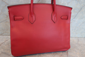 HERMES BIRKIN 30 Epsom leather Rouge □J Engraving Hand bag 700100085