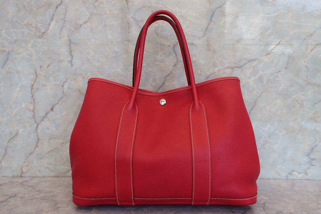 HERMES／エルメス ガーデンパーティPM ネゴンダ ルージュカザック □L刻印 トートバッグ 700110098