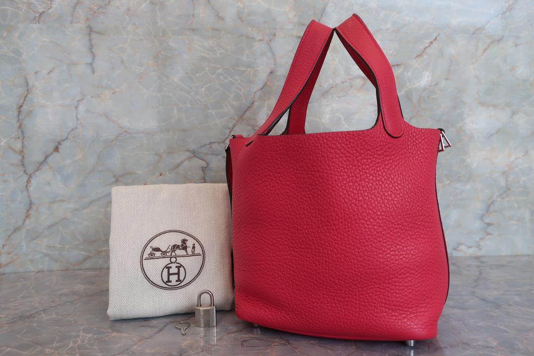 HERMES／エルメス ピコタンロックＰＭ トリヨンクレマンス ローズエクストリーム D刻印 ハンドバッグ 700060251