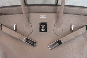 HERMES／エルメス バーキン35 トリヨンクレマンス トゥルティエールグレー □E刻印 ハンドバッグ 700060282