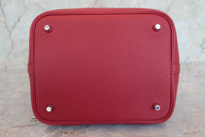HERMES／エルメス ピコタンロックエクラＭＭ トリヨンクレマンス/ヴォースイフト ルージュグレナ/ルージュピマン Y刻印 ハンドバッグ 700090022