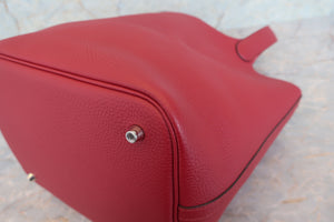 HERMES／エルメス ピコタンロックエクラＭＭ トリヨンクレマンス/ヴォースイフト ルージュグレナ/ルージュピマン Y刻印 ハンドバッグ 700090022