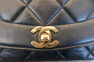 CHANEL/シャネル ダイアナマトラッセチェーンショルダーバッグ ラムスキン ブラック/ゴールド金具 ショルダーバッグ 600120059