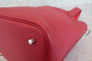 HERMES／エルメス ピコタンロックエクラＭＭ トリヨンクレマンス/ヴォースイフト ルージュグレナ/ルージュピマン Y刻印 ハンドバッグ 700090022