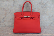 Load image into Gallery viewer, HERMES BIRKIN 30 Clemence leather Rouge tomate X Engraving Hand bag 600040045
