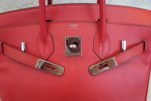 HERMES BIRKIN 30 Epsom leather Rouge □J Engraving Hand bag 700100085