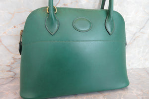 HERMES／エルメス ボリード27 ボックスカーフ グリーン ショルダーバッグ 700030219