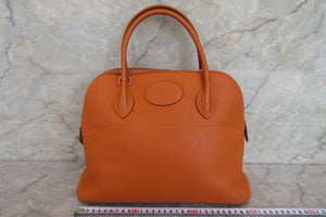 HERMES／BOLIDE 31 Clemence leather Orange □I Engraving Shoulder bag 700050091