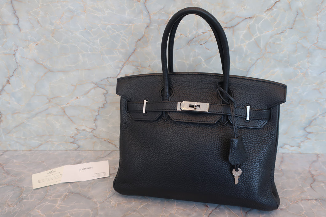 HERMES／エルメス バーキン30 トリヨンクレマンス ブラック □K刻印 ハンドバッグ 700070288