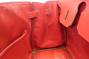 HERMES BIRKIN 30 Epsom leather Rouge □J Engraving Hand bag 700100085