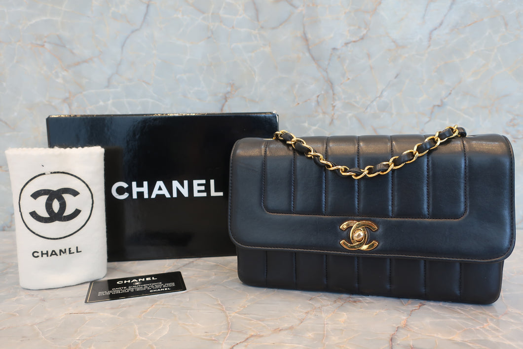 CHANEL/シャネル マドモアゼルチェーンショルダーバッグ ラムスキン ブラック/ゴールド金具 ショルダーバッグ 600100055