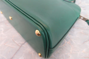 HERMES／エルメス ボリード27 ボックスカーフ グリーン ショルダーバッグ 700030219