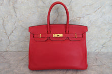 Load image into Gallery viewer, HERMES BIRKIN 35 Clemence leather Rouge casaque □P Engraving Hand bag 700070083
