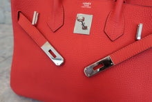 Load image into Gallery viewer, HERMES BIRKIN 30 Clemence leather Rouge tomate X Engraving Hand bag 600040045
