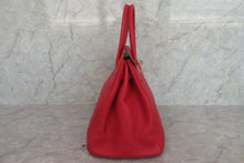 Load image into Gallery viewer, HERMES BIRKIN 35 Clemence leather Rouge casaque □P Engraving Hand bag 700070083
