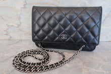 Load image into Gallery viewer, CHANEL Matelasse chain wallet Caviar skin Black/Silver hadware Shoulder bag 700010150
