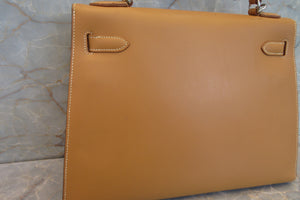 HERMES／エルメス ケリー32 ボックスカーフ ナチュラルサブレ □E刻印 ショルダーバッグ 700070291