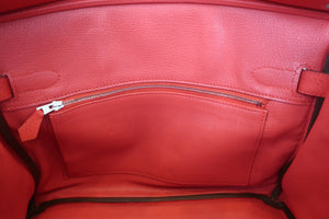 HERMES BIRKIN 30 Clemence leather Rouge tomate X Engraving Hand bag 600040045