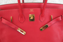 Load image into Gallery viewer, HERMES BIRKIN 35 Clemence leather Rouge casaque □P Engraving Hand bag 700070083
