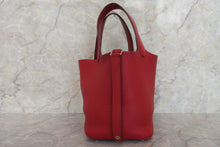 Load image into Gallery viewer, HERMES PICOTIN LOCK PM Clemence leather Rouge garance Hand bag 600120008
