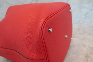 HERMES PICOTIN LOCK GM Clemence leather Rouge casaque □Q Engraving Hand bag 700100083