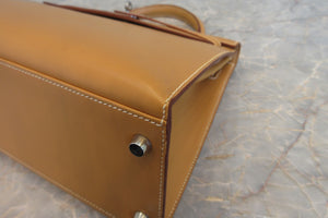 HERMES／エルメス ケリー32 ボックスカーフ ナチュラルサブレ □E刻印 ショルダーバッグ 700070291